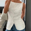 Trendy Square Neck Button Up Vest Top Y2k Going Out Tank Tops by FitiqueFit
