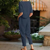 Wide-Leg Pants Two-Piece Set – Solid Color Casual Lounge Suit by FitiqueFit