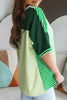 Striped Textured Half Sleeve T-Shirt by Simply Love