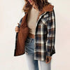 Women's Plaid Button-Up Long Sleeve Jacket by FitiqueFit