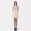 French Entry Lux Beaded Bowknot Slip Dress New