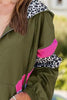 Colorful Women's Leopard Print Zip-Up Hooded Jacket Trendy Long Sleeve Outerwear with Pockets by Stevvex