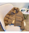 Women's Fashion Retro Stand Collar Short Down Jacket