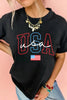 USA Round Neck Short Sleeve T-Shirt by Simply Love