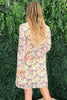 Floral Mock Neck Flounce Sleeve Summer Dress – Mock Neck Dress, Flounce Sleeve Dress, Floral Pattern Dress, Elegant Floral Dress, Sophisticated Dress by Stevvex