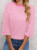Striped Back Bow Tie T-Shirt by Simply Love