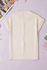 Oatmeal Plain Crew Neck Loose Fit Casual Top