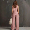 Women's Sleeveless Vest & Wide-Leg Pants Two-Piece Set – 10 Colors XS–3XL by FitiqueFit