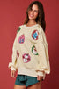 Women’s Christmas Egg Sequined Long-Sleeve Loose Sweatshirt by FitiqueFit