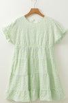Textured Short Sleeve Tiered Mini Dress