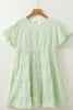 Textured Short Sleeve Tiered Mini Dress