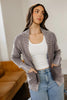 Chestnut Mineral Wash Exposed Seam Patchwork Knit Open Sweater Cardigan by Wild and Free Boutique