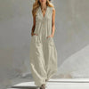 Women's Sleeveless Wide-Leg Jumpsuit with Pockets by FitiqueFit
