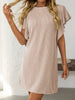 Ruffled Round Neck Short Sleeve Dress Feminine Simple Classic Dress Breathable And Comfy Dress by Stevvex
