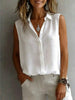 Women's Solid Color Lapel Sleeveless Top by FitiqueFit