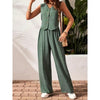 Women’s crop vest blazer wide leg pants set by FitiqueFit