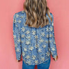 Women's Retro Floral Print Chiffon Blouse – Loose Fit Long-Sleeve Top by FitiqueFit