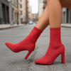 Women’s Chunky-Heeled Knitted Suede Ankle Boots by FitiqueFit