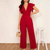 Women's Elegant High-Waist Ruffle Trim Jumpsuit | 3 Colors S–XL by FitiqueFit