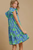 Romantic Full Size Floral Print Dress Ruffle Cap Sleeve Dress Plus Size Summer Lightweight Dress by Stevvex