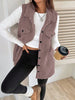 Wool-Like Sleeveless Vest with Lapel by FitiqueFit