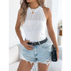 Women’s Summer Halter Tank Top – Sleeveless Racerback Knit Sweater Vest by FitiqueFit