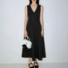 Women's V-Neck Sleeveless Button-Up Pencil Dress by FitiqueFit