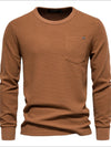 Men's Waffle-Knit Round Neck T-Shirt
