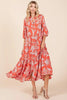 New Summer Abstract Leaf Print Tiered Ruffle Dress For Women – Playful and Artistic Dress with Eye-Catching Ruffle Details by Stevvex