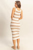 Striped Scoop Neck Wide Strap Knit Dress For Women –Comfortable & Stylish Dress with Timeless Stripes and Flattering Scoop Neck Design by Stevvex