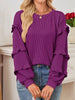 Ruffled Long Sleeve Knit T-Shirt by Simply Love