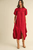 Mineral Washed Button Down Puff Sleeve Shirt Dress – Trendy Button Down Shirt Dress with Puff Sleeves and Unique Mineral Wash Finish for a Chic and Casual Look by Stevvex