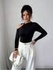 Cutout One-Shoulder Long Sleeve T-Shirt by Simply Love