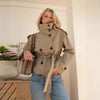 Women’s Lace-Up Waist Trench Coat by FitiqueFit