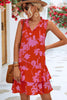 Printed Tie Neck Sleeveless Dress