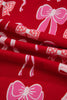 Red Sweet Bow Print Ruffled Short Sleeve Shirt Shorts 2pcs Pajama Set by Wild and Free Boutique