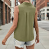 Women's Solid-Color Sleeveless Loose Vest Top – Button Detail by FitiqueFit
