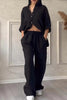 Wide-Leg Pants & Lace-Up Top Two-Piece Set – Solid Color, 12 Colors S–5XL by FitiqueFit