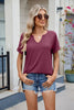 Florira Notched Short Sleeve T-Shirt by Simply Love