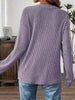 Ribbed Button Detail Long Sleeve T-Shirt by Simply Love