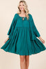Frill Tie Neck Bell Sleeve Dress For Women – Feminine and Sophisticated Dress with Playful Frill Details and Elegant Bell Sleeves by Stevvex