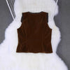 Fashionable Elegant And Sexy Olive-green Buttoned Slim-fit Cardigan Vest by My Store