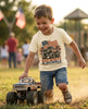 RED WHITE AND RUMBLE TEE - VINTAGE CREAM by LITTLE RAD THINGS