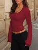 Lace Trim Long Sleeve T-Shirt by Simply Love