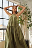 New Summer Crisscross Wide Strap Drawstring Detail Midi Dress For Women – Chic, Sophisticated, Adjustable, Perfect Dress for Casual to Semi-Formal Occasions by Stevvex