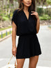 Surplice Short Sleeve Romper