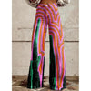 Women's Printed Flare Pants – Mid-Waist Full Length Plus Size by FitiqueFit