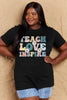 Simply Love Full Size TEACH LOVE INSPIRE Graphic Cotton T-Shirt by Simply Love