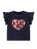 Children's Heart Sequin Ruffle Sleeve T-Shirt by Simply Love