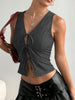 Tied Front V-Neck Tank